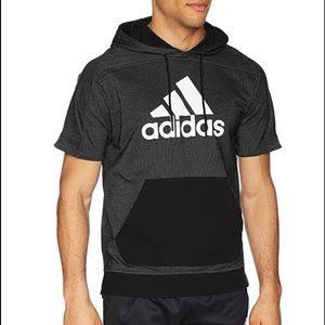 Black/grey short sleeve adidas hoodie